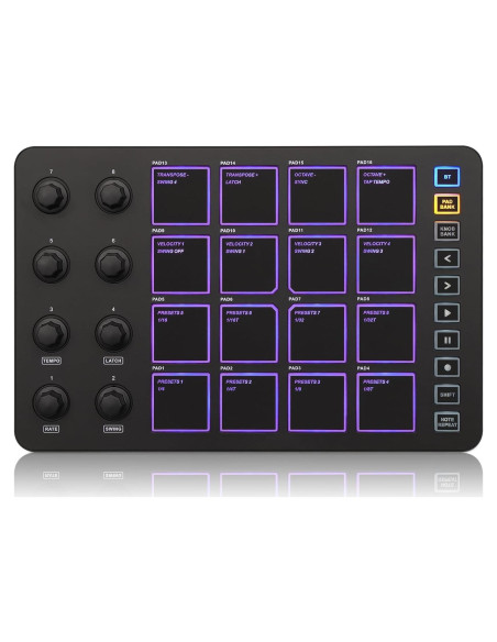 Controlador MIDI Inalámbrico M-WAVE K5 16 Pads Bluetooth Controlador MIDI Inalámbrico M-WAVE K5 16 Pads Bluetooth