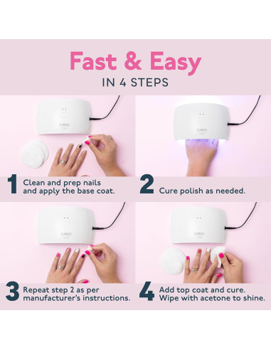 Lámpara UV SUNUV SUN9C Rosa para Uñas en Gel con Sensor
