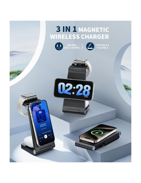 Estación de Carga Inalámbrica 3 en 1 ANNNWZZD para iPhone, Apple Watch y AirPods - Carga Rápida, Negro Estación de Carga Inalámbrica 3 en 1 ANNNWZZD para iPhone, Apple Watch y AirPods - Carga Rápida, Negro