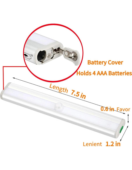 Luz LED de Paso con Sensor AUTIDEFY, Paquete de 2, 19cm Luz LED de Paso con Sensor AUTIDEFY, Paquete de 2, 19cm