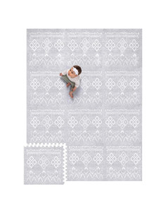 Alfombra de Juego Lillefolk 182x243 cm Gris No Tóxica