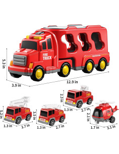 Camión de Bomberos TEMI 5 en 1 para Niños 3 a 5 Años 2