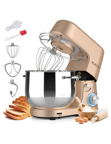 Batidora de pie KUCCU 8.5L 660W 6 velocidades Oro