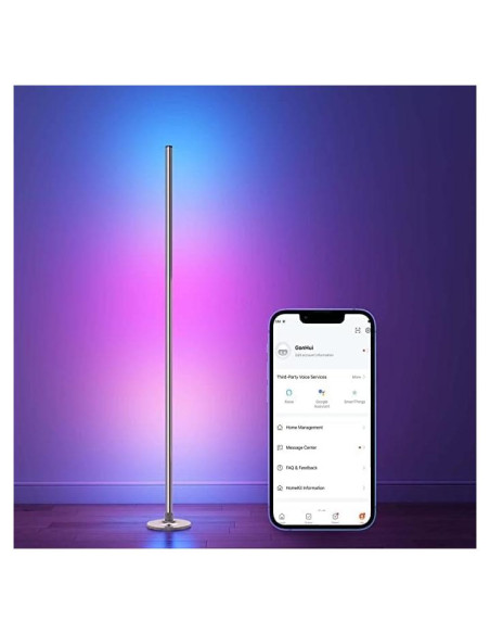 Lámpara de Pie LED GonHui RGB Inteligente Plata 156 cm Lámpara de Pie LED GonHui RGB Inteligente Plata 156 cm
