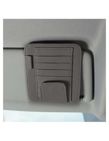 Organizador de Visera de Coche Ongfuwu - Cuero Sintético Gris