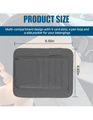 Organizador de Visera de Coche Ongfuwu - Cuero Sintético Gris