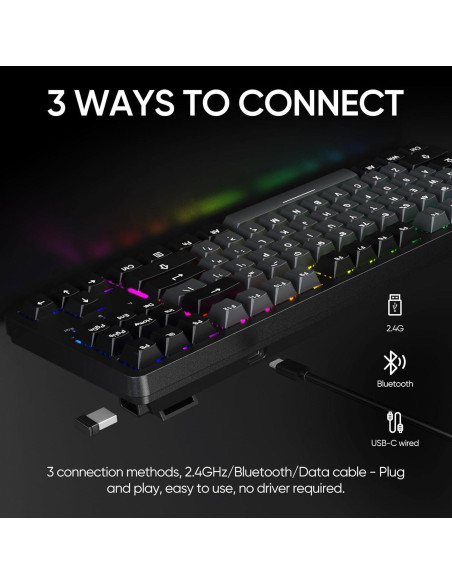 Teclado Mecánico Inalámbrico ARZOPA K87 RGB 87 Teclas Teclado Mecánico Inalámbrico ARZOPA K87 RGB 87 Teclas