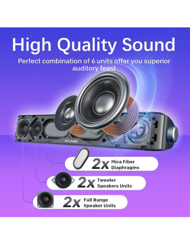 Barra de Sonido Nylavee SK100 USB Bluetooth 5.0 40.6cm