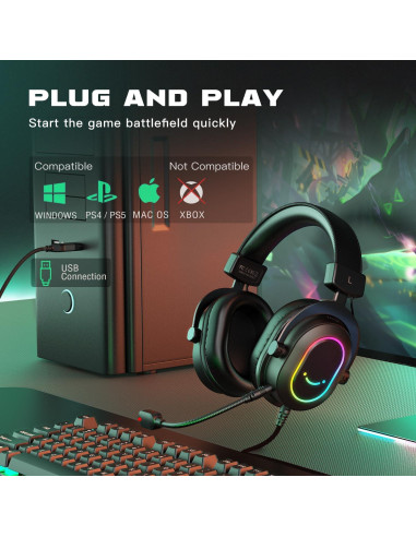Auriculares Gaming FIFINE AmpliGame H6 USB 7.1 RGB