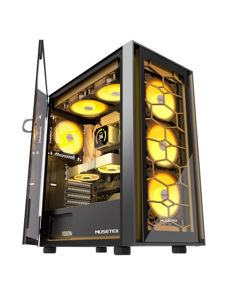 Caja de PC MUSETEX G07 ATX con 6 Ventiladores ARGB Caja de PC MUSETEX G07 ATX con 6 Ventiladores ARGB