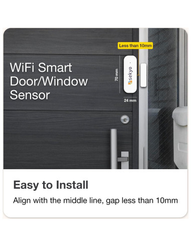 Sensor de Alarma WiFi para Puertas y Ventanas Sekyo - Alerta App