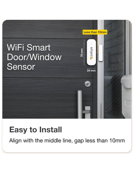 Sensor de Alarma WiFi para Puertas y Ventanas Sekyo - Alerta App Sensor de Alarma WiFi para Puertas y Ventanas Sekyo - Alerta App