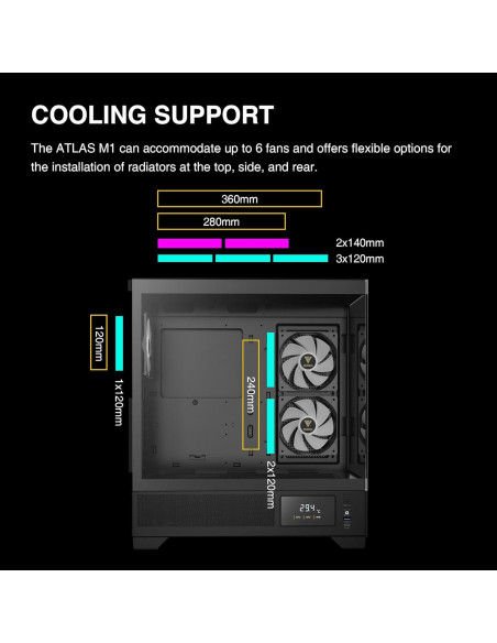 Caja Gaming GAMDIAS Atlas M1 ATX Vidrio Templado RGB Caja Gaming GAMDIAS Atlas M1 ATX Vidrio Templado RGB