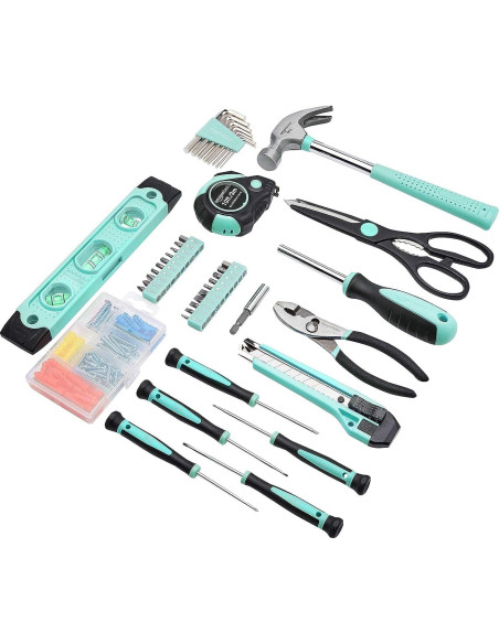 Kit de herramientas Amazon Basics 142 piezas turquesa Kit de herramientas Amazon Basics 142 piezas turquesa