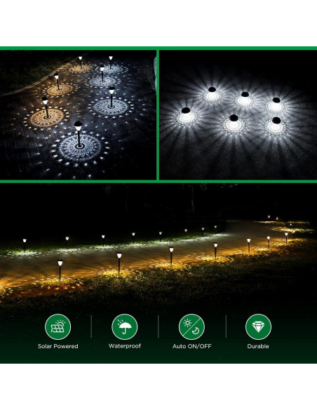 Luces Solares URAGO 10 Piezas LED Impermeables Jardín Luces Solares URAGO 10 Piezas LED Impermeables Jardín