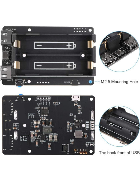 UPS MakerHawk para Raspberry Pi 4B/3B+ 5V Cargador UPS MakerHawk para Raspberry Pi 4B/3B+ 5V Cargador