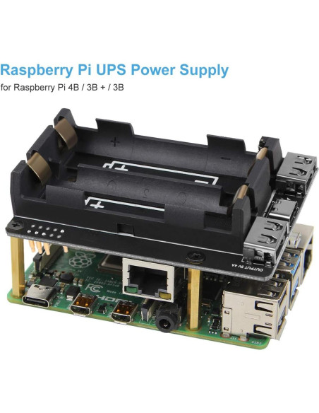 UPS MakerHawk para Raspberry Pi 4B/3B+ 5V Cargador UPS MakerHawk para Raspberry Pi 4B/3B+ 5V Cargador