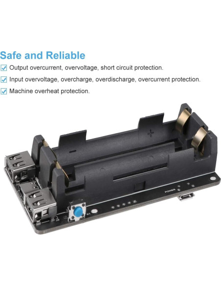 UPS MakerHawk para Raspberry Pi 4B/3B+ 5V Cargador UPS MakerHawk para Raspberry Pi 4B/3B+ 5V Cargador