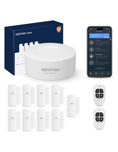 Sistema de Alarma Inteligente tolviviov 12 Piezas DIY Sin Cuota