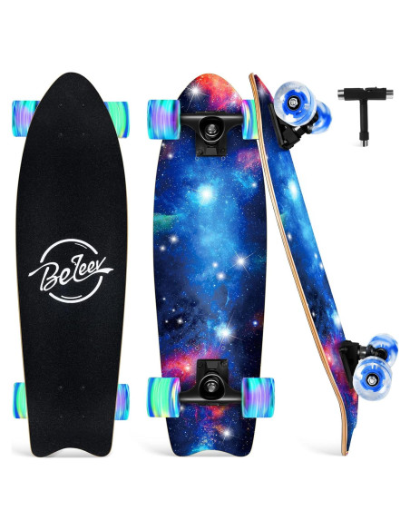Patineta Cruiser BELEEV 27x8 cm con Ruedas LED Patineta Cruiser BELEEV 27x8 cm con Ruedas LED