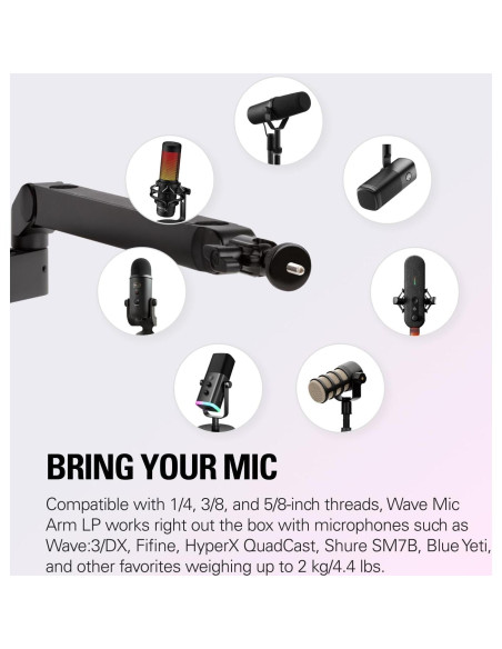 Brazo de Micrófono Elgato Wave Mic Arm LP Ajustable Brazo de Micrófono Elgato Wave Mic Arm LP Ajustable