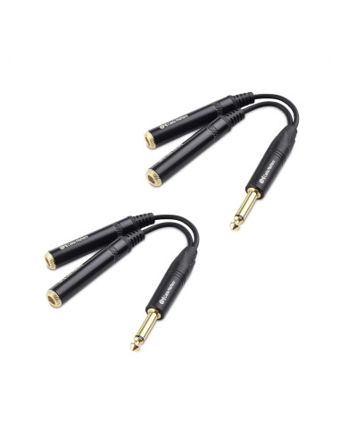 Cable Divisor de Audio 1/4" Cable Matters 0.3m Negro - 2 Pack