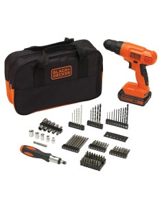 Taladro Inalámbrico BLACK+DECKER 20V + Kit 100 Piezas