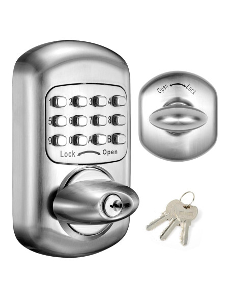 Cerradura de Puerta Bravex Sin Llave Mecánica Zinc Plata Cerradura de Puerta Bravex Sin Llave Mecánica Zinc Plata