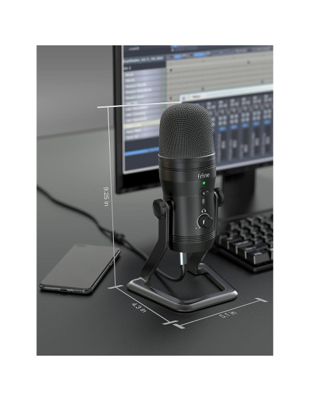Micrófono de Estudio USB FIFINE K690 con 4 Patrones de Captura Micrófono de Estudio USB FIFINE K690 con 4 Patrones de Captura