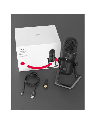 Micrófono de Estudio USB FIFINE K690 con 4 Patrones de Captura