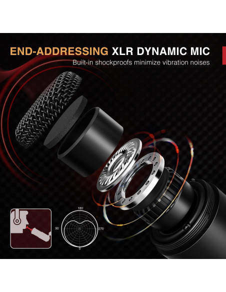 Micrófono Dinámico XLR FIFINE K669D para Podcast y Streaming Micrófono Dinámico XLR FIFINE K669D para Podcast y Streaming
