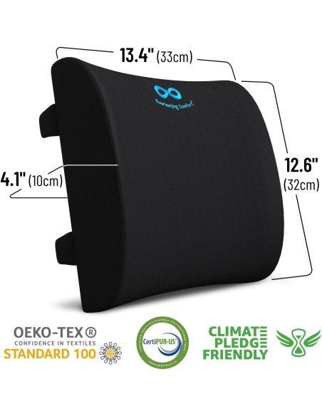 Cojín Lumbar Everlasting Comfort Espuma Viscoelástica Negro Cojín Lumbar Everlasting Comfort Espuma Viscoelástica Negro
