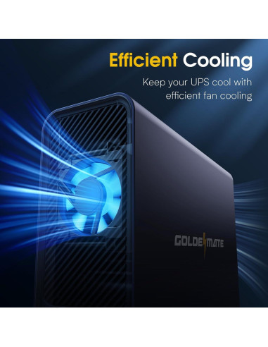 UPS 1000VA GOLDENMATE 800W 8 Salidas Pantalla LCD Gris