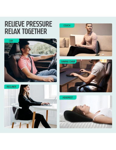 Almohada Lumbar TKLoop 100% Espuma de Memoria Negra