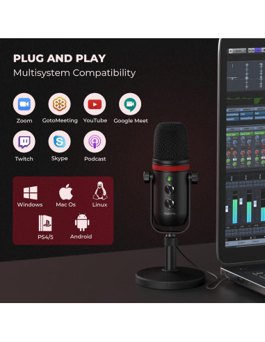 Micrófono USB AudioPro X5 para PC y PS4/5, 192kHz