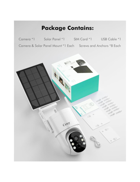 Cámara de Seguridad Inalámbrica Cetey DX6 2K Solar IP66 Cámara de Seguridad Inalámbrica Cetey DX6 2K Solar IP66