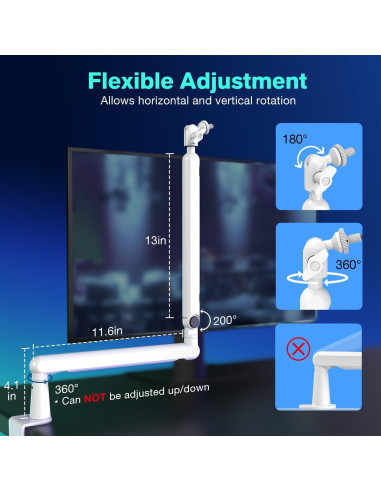 Soporte de Micrófono de Brazo FIFINE BM88 Blanco Ajustable