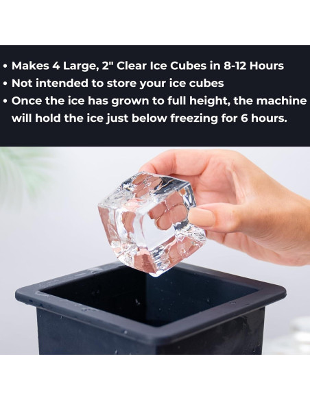 Fabricador de Hielo Klaris - 4 Cubos Cristalinos en 12h Fabricador de Hielo Klaris - 4 Cubos Cristalinos en 12h