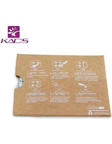 Placa de Estampado para Uñas KADS CN019 Acero Inoxidable 8x7cm