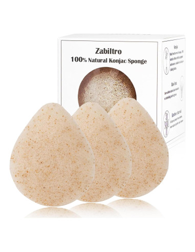 Esponjas Faciales de Konjac Natural Waterdrop - 3 Piezas