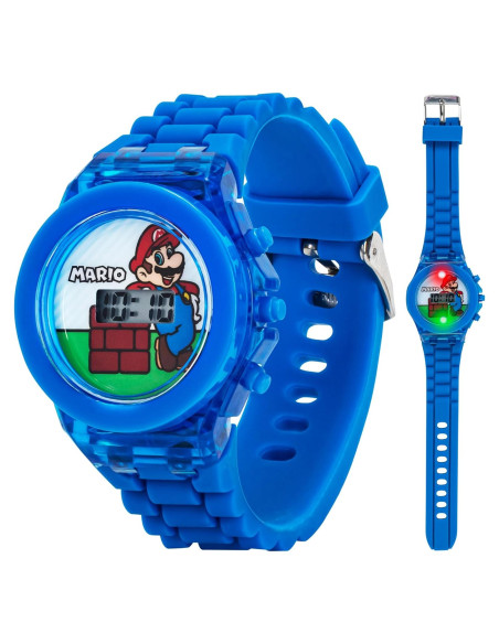 Reloj Digital LCD Super Mario Accutime con Luz LED Azul Reloj Digital LCD Super Mario Accutime con Luz LED Azul