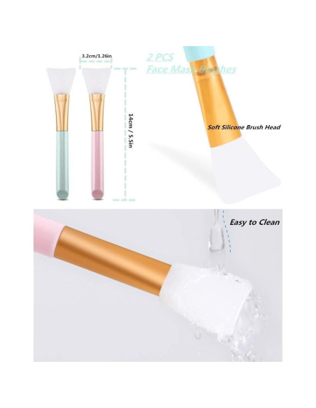 Juego de 6 Brochas de Silicona SQULIGT para Facial y Labios Juego de 6 Brochas de Silicona SQULIGT para Facial y Labios