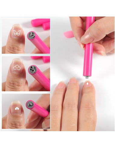 Set de 15 Sellos de Uñas WOKOTO con Diseños de Flores y Mariposas