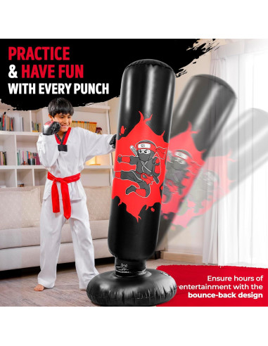 Saco de Boxeo Inflable The Household Best 160 cm con Guantes
