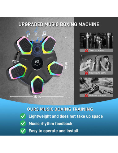 Máquina de Boxeo Musical FALIIO MBM-STAR-01 con Guantes
