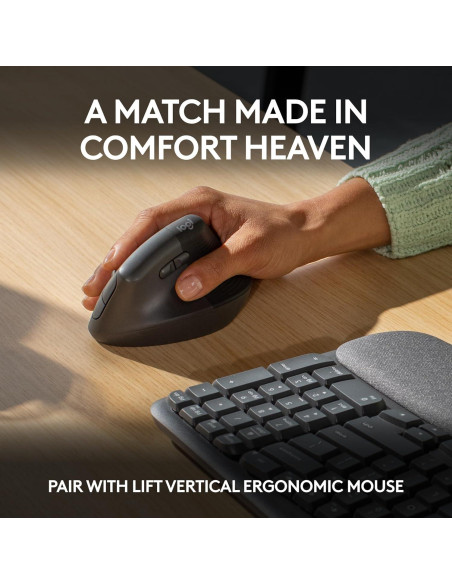 Teclado Ergonómico Inalámbrico Logitech Wave Keys - Grafito Teclado Ergonómico Inalámbrico Logitech Wave Keys - Grafito