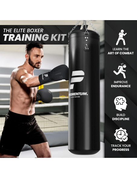 Juego de Boxeo Promentum 4FT con Guantes y Temporizador Juego de Boxeo Promentum 4FT con Guantes y Temporizador