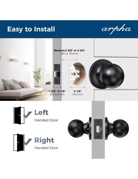 Perilla de Puerta Dummy ARPHA H200 Negro Mate 0.48 kg Perilla de Puerta Dummy ARPHA H200 Negro Mate 0.48 kg