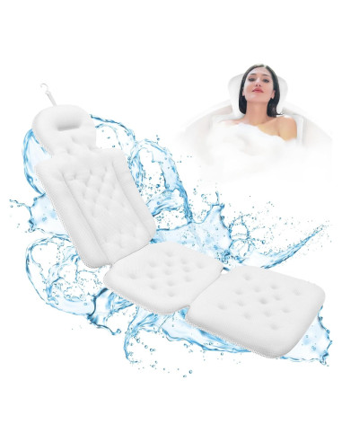 Almohada de Baño de Cuerpo Completo FEIAE con Ventosas Antideslizantes