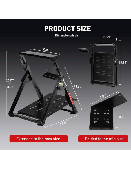 Soporte de Volante GTPLAYER PRO Ajustable para Sim Racing Soporte de Volante GTPLAYER PRO Ajustable para Sim Racing